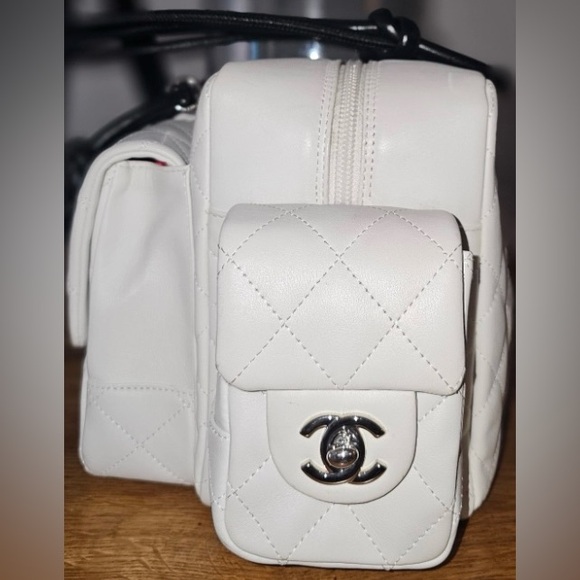 🥳New Years Sales Pricing!!CHANEL LIGNE REPORTER CAMBON WHITE QUILTED HANDBAG. - Picture 6 of 12